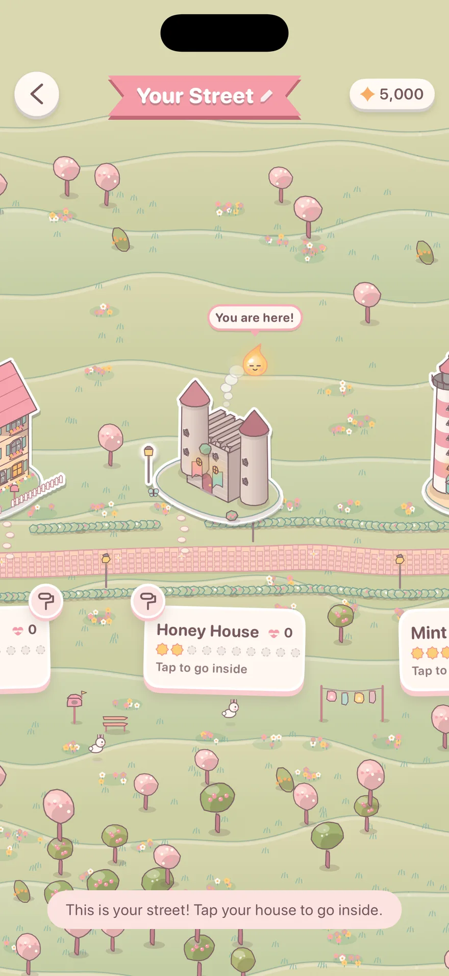 Your Street, with the houses the player has built